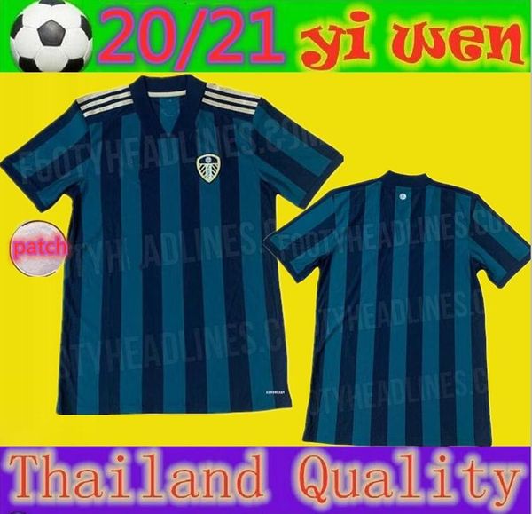 

thailand quality 20 21 leeds united 2020 2021 centenary away away suit soccer jerseys cota philips bamford clarke forshaw roofe aliosk, Black;yellow