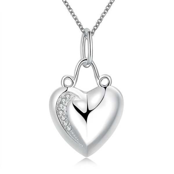 

plated sterling silver necklace 18 inches beautiful heart shaped gem pendant necklace dhsn703 925 silver plate pendant necklaces jewelry