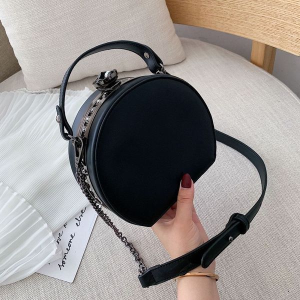 

net red new small bag women tide bag bracelet clutch black pu flap