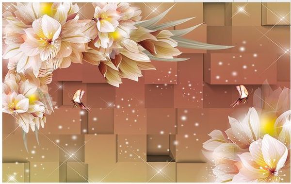 

dream lily fashion butterfly 3d tv фон наклейка на стену фотообои