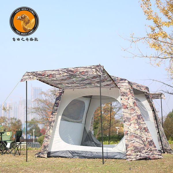 

boat camel outdoor 5-8 people camouflage tent outdoor multi-seat hole-to build automatic camping storm-proof