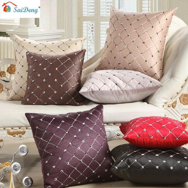 

home bed decor multicolored plaids throw pillow case square pillow cover silver gray 43*43cm