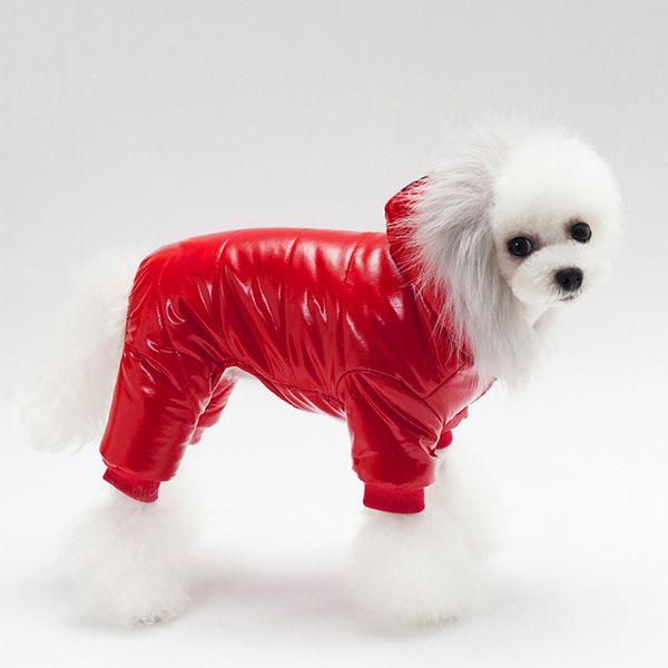 

soft winter dog clothes puppy jumpsuit clothing warm dog coat with hood fur collar pet apparel winter outfits s-xxl