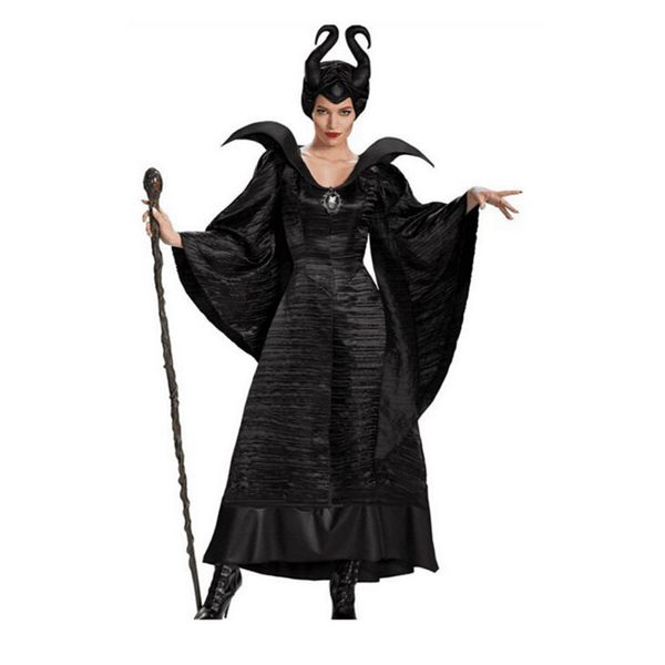 

witch costume masquerade queen costume women's witch long black dress in halloween carnival party, Black;red