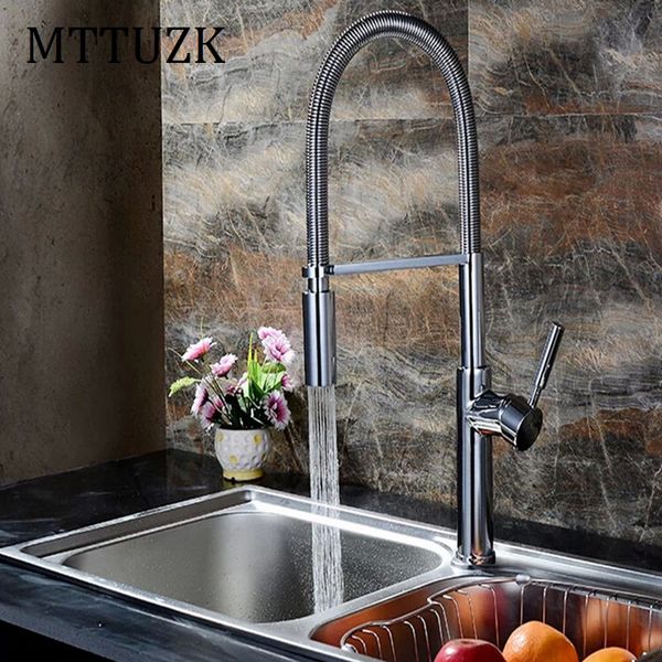 

mttuzk polished chrome spring spray kitchen mixer faucet basin faucet luxury kitchen sink tap accessories 1pcs/lot