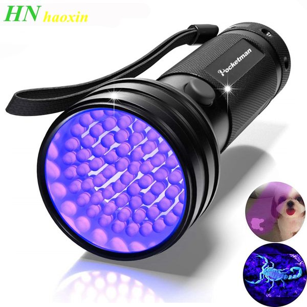 

haoxin uv flashlight black light 51 led 395 nm ultraviolet torch blacklight detector for dog urine, pet stains and bed bug