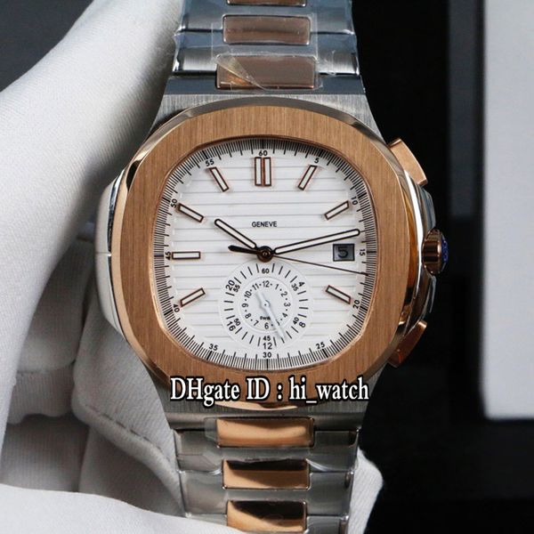 

new nautilus 5980 automatic mens watch steel case white texture dial stick markers stainless steel bracelet no chronograph puretime e103d4, Slivery;brown