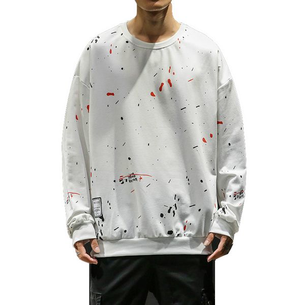 

autumn men hip hop streetwear hoodies male long sleeve casual sweatshirts men harajuku fashion print o-neck pullover, Black