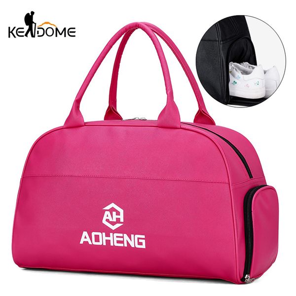 

pu leather gym bag water resistant women fitness handbag for shoes large men travel training tote tas sac de sport gymtas xa213d