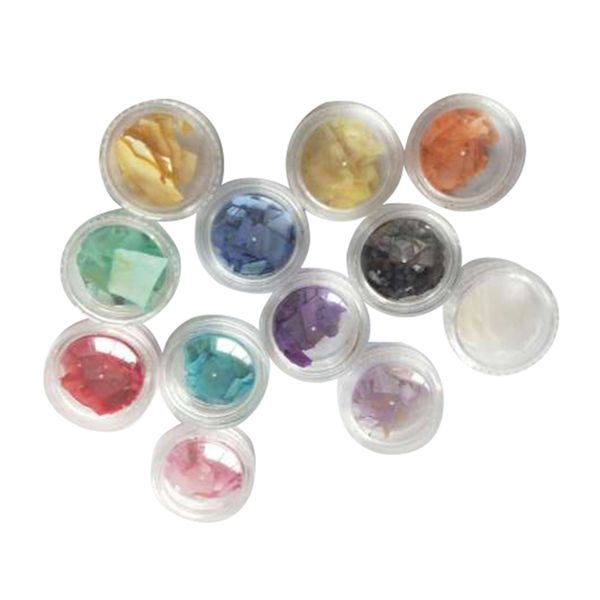 

12 colors 3d nail art irregular shell decorations box nail charms manicure