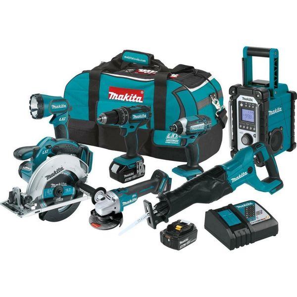

7 piece makita hammer driver drill combo kit 18 v 3 0ah lxt lithium ion cordle