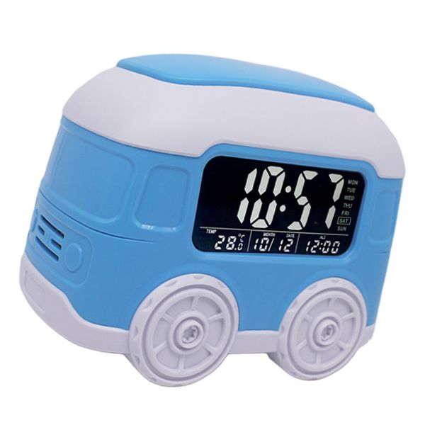 

big bus shaped mute bedside clock digital electronic clock kids gift