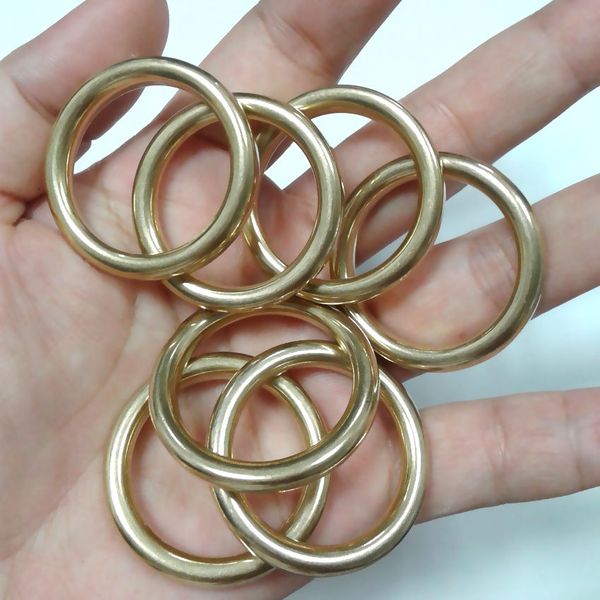 5X Bag Dress Solid Brass Circular Seamless Rings Fur Leather Fittings O RING
