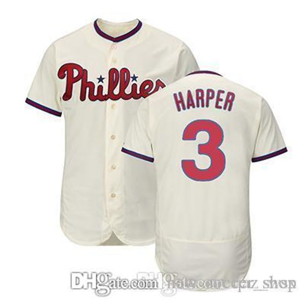 

3 Bryce Harper Jersey Philadelphia Flex Base Cool Base Phillies Majestic Alternate Embroidery Mesh Retro white Red Mens Baseball Jerseys