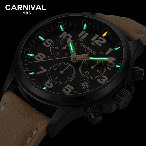 

tritium luminous watches men brand men sport watches men's quartz clock man casual waterproof watch relogio masculino, Slivery;brown