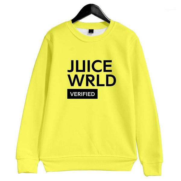 

comfortable crew neck rapper juice wrld print sweatshirts 3d character print clothing casual loose, Black