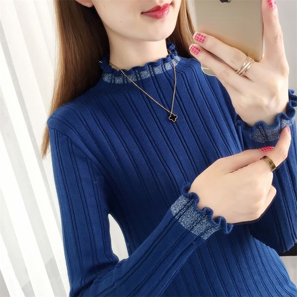 

leader of cultivate morality of new fund 9563 autumn winters clip bright silk women sweater 34-1/3 row 3 shelves, White;black