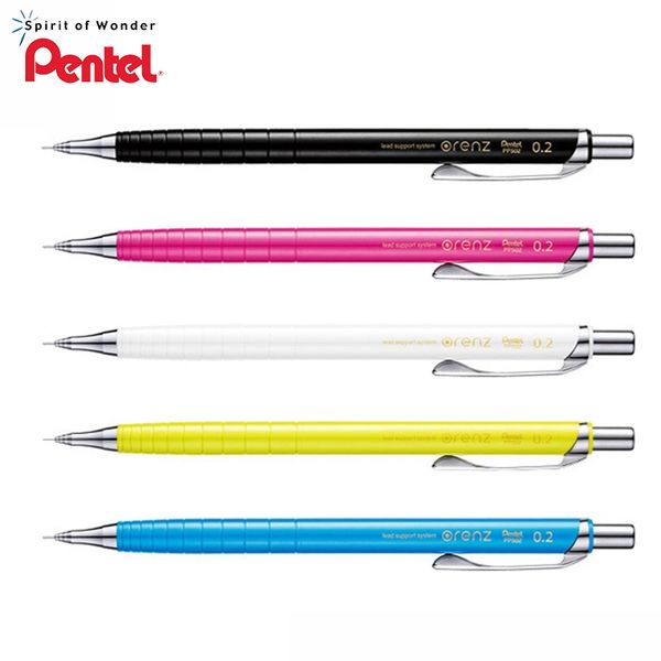 

pentel super fine hairline 0.2mm mechanical pencil anti-breaking lead system mechanical pencil 5 colors option, Blue;orange