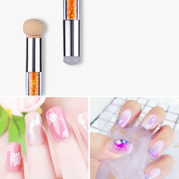

new portable floral pattern stainless steel nail stamping plate double-headed nail art pen pvc scraper