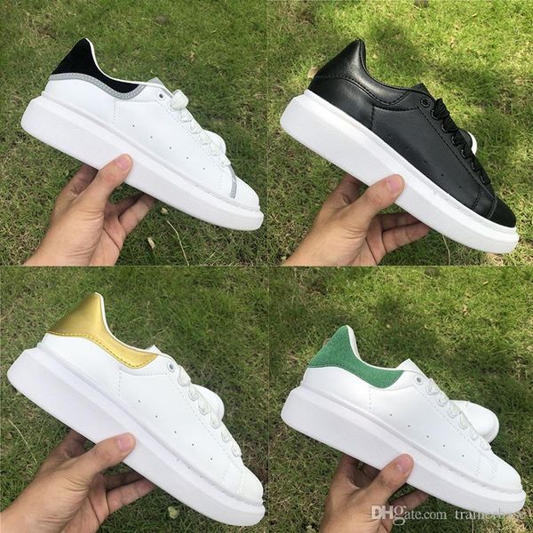 

luxury chaussure designer casual shoes leather solid colors flat 3m reflective mens womens fashion sneakers party platform velvet trainers, Black
