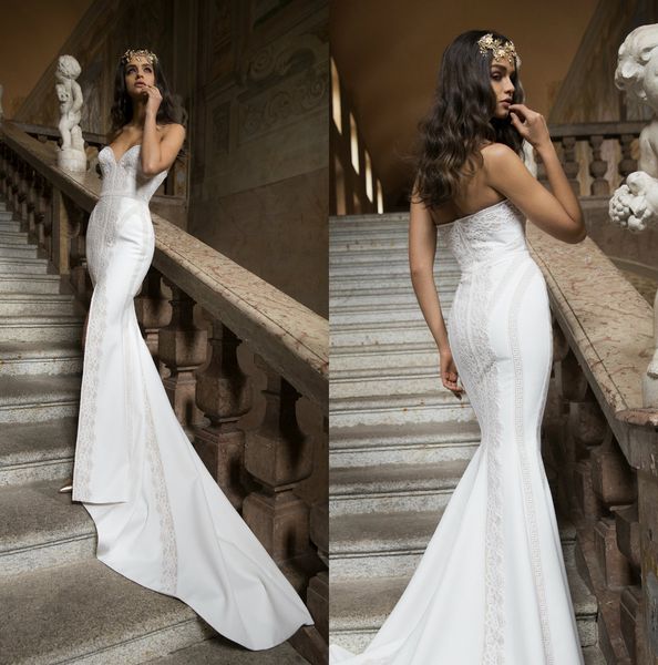 

2019 vintage mermaid wedding dresses sweetheart lace sweep train country boho wedding dress custom made plus size vestido de novia, White