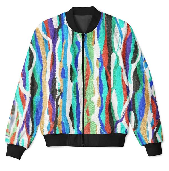 

2 colors real usa size cool, luxury, colorful, designer 3d sublimation print custom made zipper up jacket plus size, Black;brown