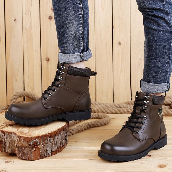 

winter with fur snow boots for men plus velvet sneakers male shoes casual quality waterproof ankle warm boots, Black
