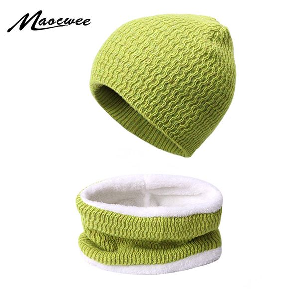 

winter beanies hat and neck ring scarf set for women men solid color soft warm hat and scarf set with lining skullies bonnet cap, Blue;gray