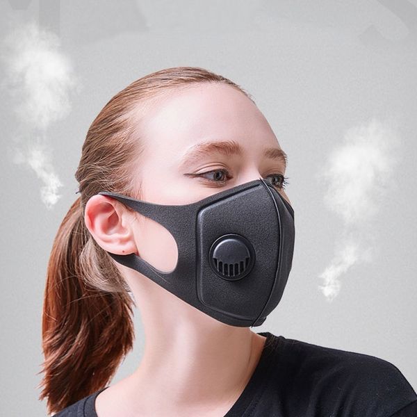 

черная антипылевая маска pm2.5 дыхательный фильтр клапан лицо рот маски многоразовые рот крышка анти туман дымка респиратор мужчины женщины