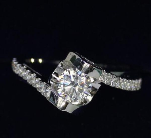 

pure silver 0.5ct 925 silver s925 ring mariage nupcial de mariee casamento boda diamante anel aneis anillo anneau wedding (jsa, Slivery;golden