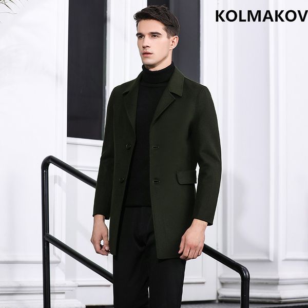 

new brand mens autumn winter double-faced woolen coats wool & blends men 2018 men's fashion coats male slim fit plus size m-xxl, Black