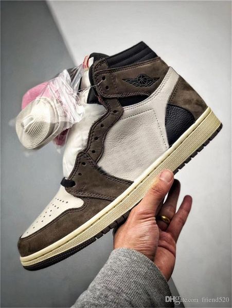 

2019 Hottest Air Authentic 1 High Travis Скотт1 OG TS SP 3M Кактус Джек Темный Мокко Мужчина Женщина Баскетбол обувь Кроссовки CD4487-100