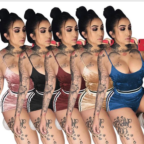 

daily women fashion velvet short pants split 2 piece set casual casual outfit fashion design make you more attractive #4, White