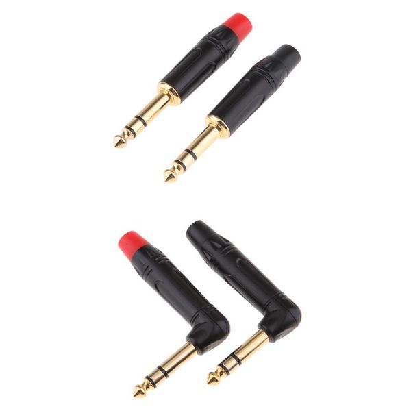 

4pieces 6.5mm 3pole male amplifier audio solder jack plug adapter
