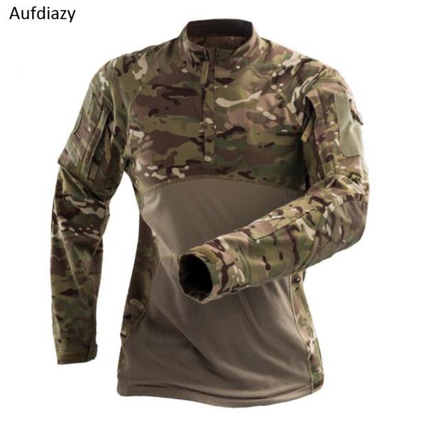 

aufdiazy acu/cp camouflage frog suit wear long-sleeved combat uniforms army tactics outdoor sports hunting shirt im055, Gray;blue
