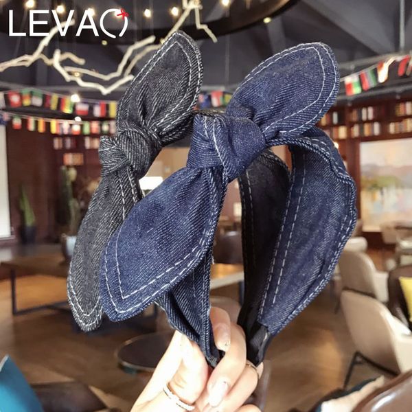 

levao hairband denim fabric ears headband women girls hair head hoop band accessories bow scrunchies hairband headwear