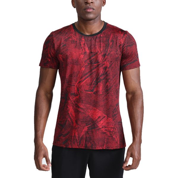 

running jerseys est men's t-shirt leopard print short sleeve t-shirts quick dry gym fitness tees man basketball t shirt xxl, Black;blue