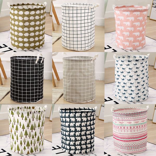 

new foldable storage baskets waterproof cotton linen storage bag deskclutter cosmetic snacks toy organization storage bins wx9-1767