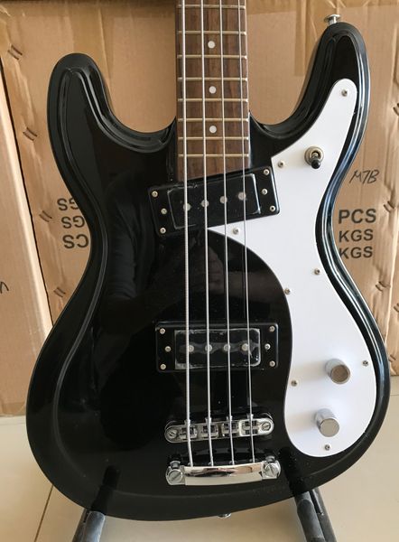 Super raro 4 Strings Ventures Gloss Bass Bass Guitar Guitar Dual Pickups P 90, Pickguard Branco, Hardware Chrome