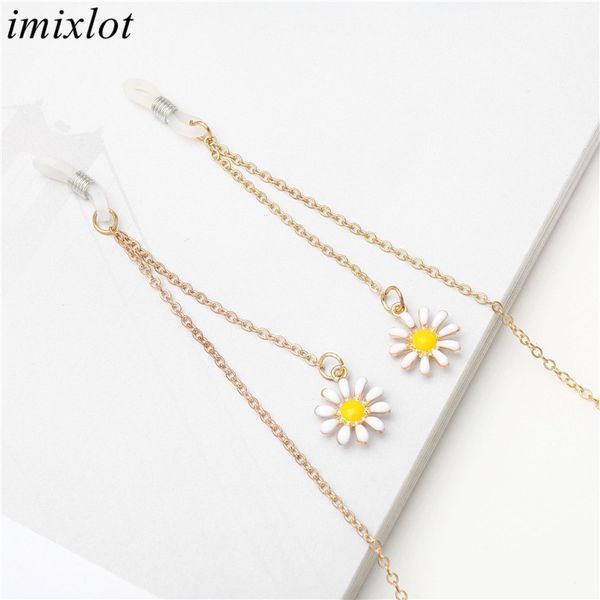 

imixlot new lovely daisy flower pendant sunglasses chain non-slip metal glasses rope women neck strap glasses lanyard holder, Silver