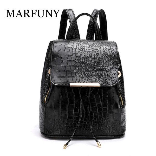 

vintage backpack women crocodile pattern leather backpack large capacity school bag for teenager girl shoulder bags