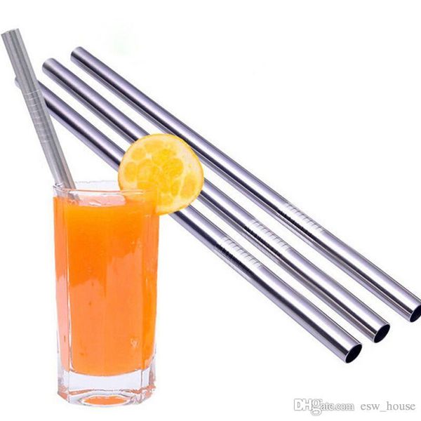

Durable Stainless Steel Straight Straw Reusable Drinking Straw Easy to clean Straws Metal 6mm Bubble Tea Straws