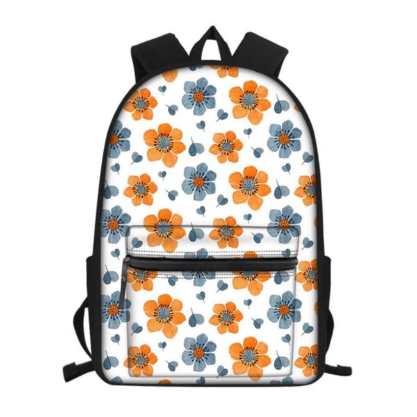 

thikin new women lapbackpack beautiful floral pattern teen girls travel bolsa kids school supplies book bag children plecak