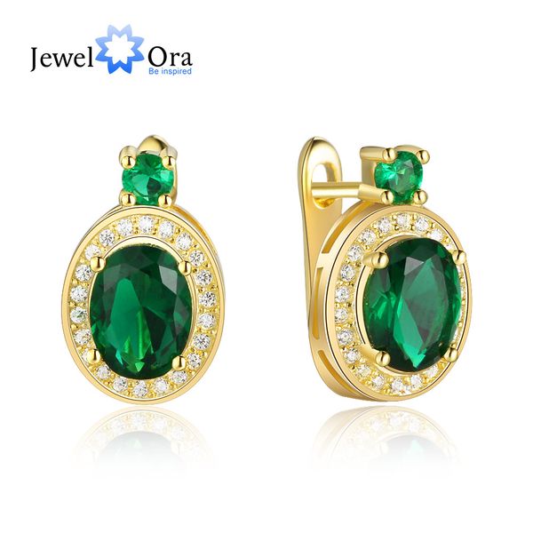 

fashion copper gold hoop earrings green cubic zirconia trendy earrings classic party jewelry for women lady(jewelora ea102939, Golden;silver