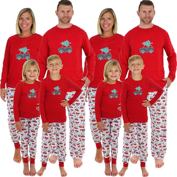 

xmas family matching pajamas set women baby kids car sleepwear nightwear, Blue