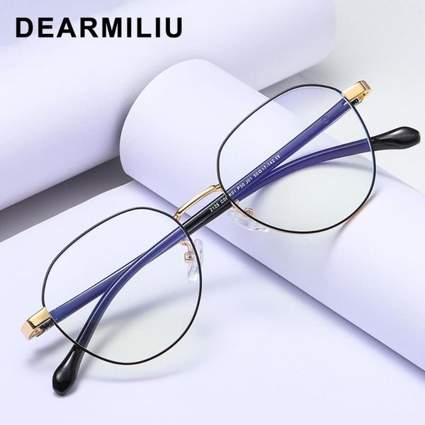 

dearmiliu 2020 new blue light blocking vintage glasses flat mirror metal round frame okulary reading glasses gafas 2125, White;black