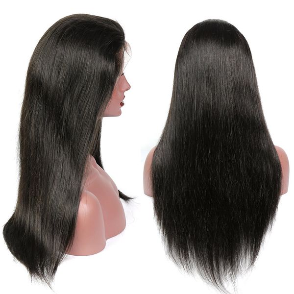 

pre plucked 360 lace frontal closure with baby hair and natural hairline peruvain straight human hair lace closure 100% human hair, Black