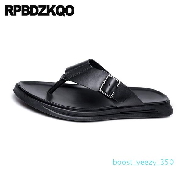

mens sandals 2018 summer outdoor black slides leather shoes slippers flat fashion flip flop men waterproof designer water b35