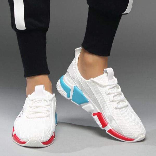 

new men running shoes mens pure white outdoor shoes red blue mesh sports sneakers breathable outdoor shoes ing