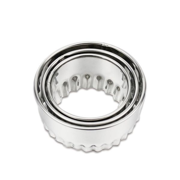 

3pcs/set stainless steel dumpling wrappers maker diameter 6/7/8cm round lace shape cake mould egg mold dough cutter sui0174